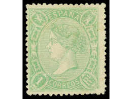 (*) ESPAÑA. 1 Real Verde. Muy Buen Ejemplar. Bien Centrado. Cert. GRAUS. Ed.78. - Altri & Non Classificati