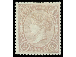 * ESPAÑA. 2 Reales Lila. Bien Centrado. Muy Buen Ejemplar. Cert. GRAUS. Ed.79. - Altri & Non Classificati