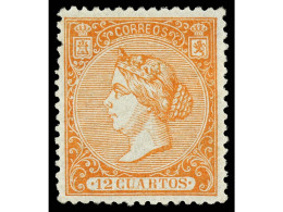 * ESPAÑA. 12 Cuartos Naranja. Muy Bien Centrado. Ed.82. Cat. 430€. - Altri & Non Classificati