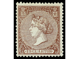 (*) ESPAÑA. 19 Cuartos Castaño. Muy Buen Ejemplar. Cert. COMEX (1975). Ed.83. - Altri & Non Classificati
