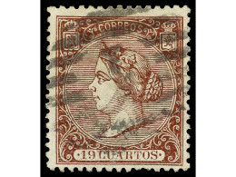 ° ESPAÑA. 19 Cuartos Castaño. Mat. Parrilla 1 De MADRID. PRECIOSO. Cert. GRAUS. Ed.83. Cat. 700€. - Altri & Non Classificati