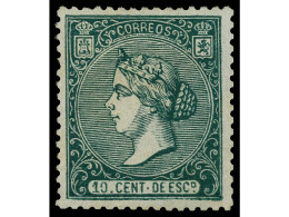 (*) ESPAÑA. 10 Cents. Verde. Color Excepcional. PIEZA DE LUJO. Cert. GRAUS. Ed.84. Cat. 415€. - Altri & Non Classificati