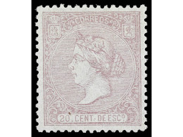 ** ESPAÑA. 20 Cts. Lila. Centraje Perfecto. PIEZA DE LUJO. Cert. COMEX. Ed.85. - Altri & Non Classificati