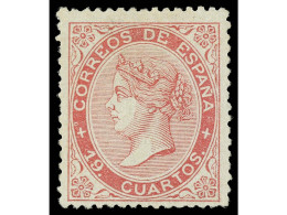 (*) ESPAÑA. 19 Cuartos Rosa. Bonito Color Y Centraje. MAGNÍFICO EJEMPLAR. Ed.90. Cat. 1.300€. - Altri & Non Classificati