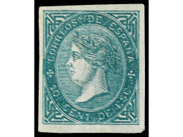 ESPAÑA. 10 Cts. Verde SIN DENTAR Con Impresiones Múltiples En Anvero Y Reverso (maculatura). INUSUAL. Ed.91. - Altri & Non Classificati