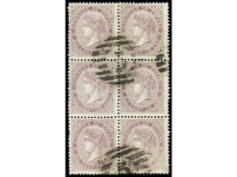 ° ESPAÑA. 20 Cts. Lila. Bloque De Seis. Ed.92 (6). - Altri & Non Classificati