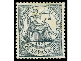 * ESPAÑA. 20 Cts. Verde. PIEZA DE LUJO. Ed.146. - Other & Unclassified