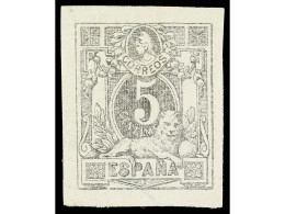 ESPAÑA ENTEROS POSTALES. 1872. 5 Cts. Negro ENSAYO DE PLANCHA. Inédito Y No Reseñado En Ninguna Publicación. RARÍSIMO. E - Otros & Sin Clasificación