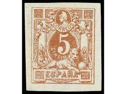 ESPAÑA ENTEROS POSTALES. 1872. 5 Cts. Castaño ENSAYO DE PLANCHA Sobre Papel Delgado Sin Dentar (Gálvez 854 No Reseñado A - Otros & Sin Clasificación