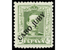 ** COLONIAS ESPAÑOLAS: CABO JUBY. 2 Céntimos Verde, Tipo II, D. 12 1/4 X 11 1/4. Bien Centrado. Cert. COMEX. Ed.22. - Otros & Sin Clasificación
