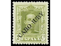 ** COLONIAS ESPAÑOLAS: CABO JUBY. 2 Céntimos Verde, Bien Centrado Y Variedad 'J' Corta. RARO. Cert. COMEX. Ed.22hpa. Cat - Otros & Sin Clasificación
