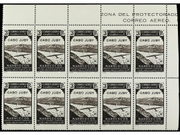 ** COLONIAS ESPAÑOLAS: CABO JUBY. 10 SERIES COMPLETAS. 10 Valores En Bloque. Ed.102/11 (10). Cat. 850€. - Otros & Sin Clasificación