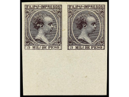 ** COLONIAS ESPAÑOLAS: FILIPINAS. 5 Mils. Violeta Negro. Pareja SIN DENTAR. RARA Y De LUJO. Ed.78s. Cat. 300€. - Altri & Non Classificati