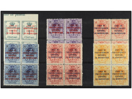 **/* COLONIAS ESPAÑOLAS: MARRUECOS. SERIE COMPLETA A Falta Del 4 Pts. 6 Valores En Bloques De Cuatro. Sólo El 10 Pts. Co - Altri & Non Classificati