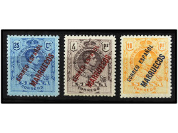** COLONIAS ESPAÑOLAS: TANGER. SERIE COMPLETA, 3 Valores. No Expendidos. Bien Centrados. Ed.NE 1/3. Cat. 390€. - Andere & Zonder Classificatie