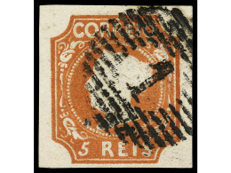 ° PORTUGAL. 5 Reis Castaño Rojo. Muy Bonito Ejemplar. Cert. RAYBAUDI. Mu.1. Cat. 1.600€. - Otros & Sin Clasificación
