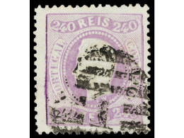 ° PORTUGAL. 240 Reis Lila. Bonito Ejemplar. Cert. FERCHENBAUER. Mu.35. Cat. 880€. - Otros & Sin Clasificación