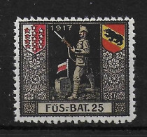 Swiss 1917 Ww1 Spendenmarke Cinderella Vignet Werbemarke Propaganda - Vignettes De Fantaisie