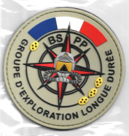 Ecusson PVC BSPP BRIGADE SAPEURS POMPIERS DE PARIS GELD SABLE GROUPE D EXPLORATION LONGUE DUREE - Firemen