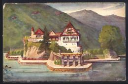 AK Vitznau, Schlössli Hohenfels Vom Wasser Aus - Vitznau