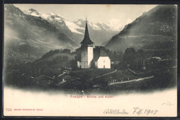 AK Frutigen, Kirche Und Alpen - Frutigen