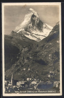 AK Zermatt, Teilansicht Vom Ort, Blick Zum Matterhorn - Zermatt