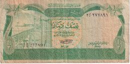 BILLETE DE LIBIA DE 1/2 DINAR DEL AÑO 1981 (BANKNOTE) - Libya