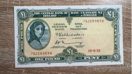 Ireland，1 Pound，1972，pick 64c，GEM UNC Condition - Ireland