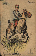 CPA Fantaisie Illustrateur Vallet 1904 L'equitation Cheval Militaria - Vallet, L.