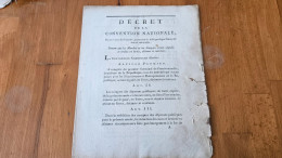 7 Décembre 1793 Décret De La Convention Nationale - Historical Documents