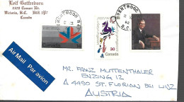 AIR MAIL, JULIES LEGER, POLITICIAN, STATESMAN, COMMONWEALTH GAMES, SPORT, 1982, COVER, BRENTWOOD, CANADA - Luftpost