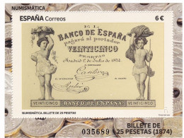 2025-ED. 5816 H.B. Numismática. Billete De 25 Pesetas. (1874)- NUEVO - Ongebruikt