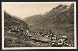 AK Hospental, Panorama Mit Gotthardstrasse - Hospental