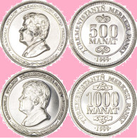 Turkmenistan 500+1000 Manat 1999, Set Of 2, KM#12-13, Unc - Turkmenistan