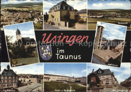 Usingen Panorama Kreishaus Kirche Rathaus Schule Schlossplatz - Usingen