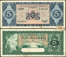 Curaçao. 5 Gulden. 1939 VF. Banknote Cat# P.22 - Other & Unclassified