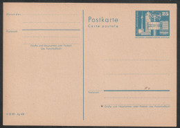 DDR: 1973, GA- Blanko Postkarte, Bauwerke, 25 Pfg. Berlin, Alexanderplatz, Fernsehturm, Hotelhochhaus.     */MH - Postkarten - Ungebraucht