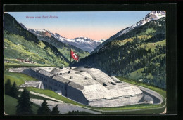 AK Airolo, Blick Auf Fort Airolo - Airolo