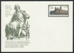 DDR: 1989, GA- Blanko Postkarte, Postmuseum Der DDR, Otto Von Guericke,    */MH - Postkarten - Ungebraucht