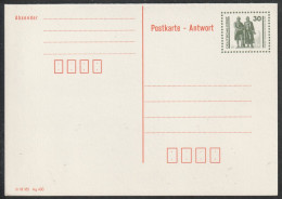DDR: 1990, GA- Blanko Postkarte Mit Antwort, 30 Pfg. Goethe-Schiller Denkmal, Weimar,     */MH - Postkarten - Ungebraucht