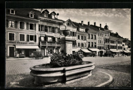 AK Aarberg, Strassenpartie Mit Brunnen - Aarberg