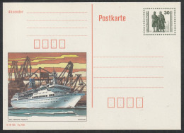 DDR: 1990, GA- Blanko Bildpostkarte, MS "ARKONA" Rostock, 30 Pfg. Goethe-Schiller Denkmal, Weimar,     */MH - Postkarten - Ungebraucht
