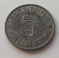 BELGIQUE/BELGIE LE LION JETON DELHAIZE FRERES BON POUR 5 TIMBRES GOED VOOR 5 ZEGELS 20MM FRAPPE MEDAILLE - Monetary / Of Necessity
