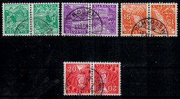 Kehrdruck SBK. K28 - K31, Landschaften, Gestempelt - Tête-bêche