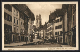 AK Aarau, Blick Auf Kirche Und Adelbändli - Aarau