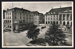 AK Aarau, Bahnhofplatz Mit Hotel-Restaurant Aarauerhof - Aarau