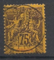 OBOCK - 1892 - N°YT. 43 - Type Groupe 75c Violet Sur Jaune - Oblitéré / Used - Gebruikt