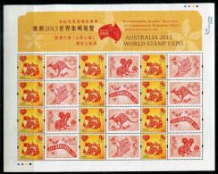 HONGKONG 1793 (?) 12 + 3x4 Zf Mnh - Australia 2013 World Stamp Expo - HONG KONG - FDC