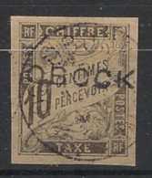 OBOCK - 1892 - Taxe TT N°YT. 10 - Type Duval 10c Noir - Oblitéré / Used - Gebruikt