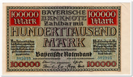 GERMANY, BAVARIA,MUNCHEN,100 000 MARK,1923,P.S928,AU - Collections